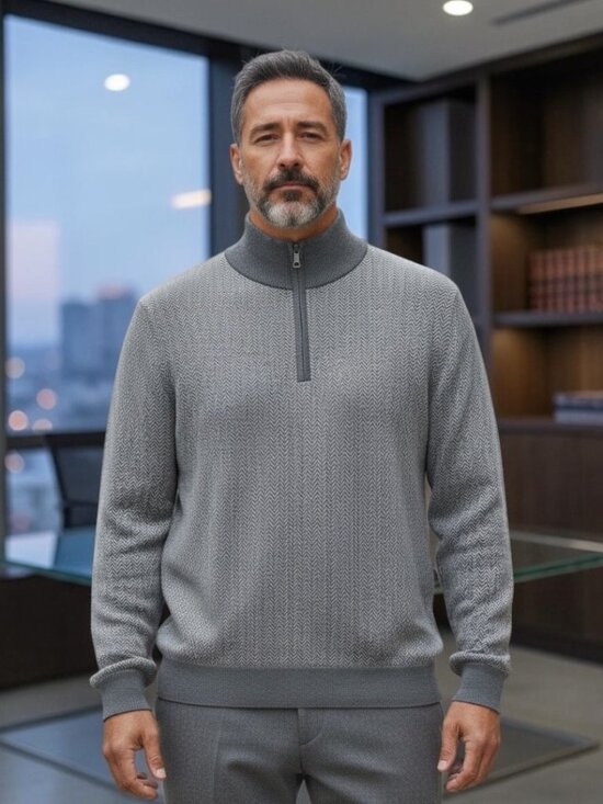 Brooks Brothers Other - Brooks Brothers Merino Wool Quarter Zip Pullover Sweater XL Gray